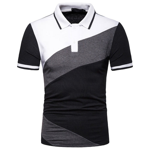 Dropshipping Male Formal Polos Patchwork Casual Business Men Polo Fashion Father's Polo Shirt