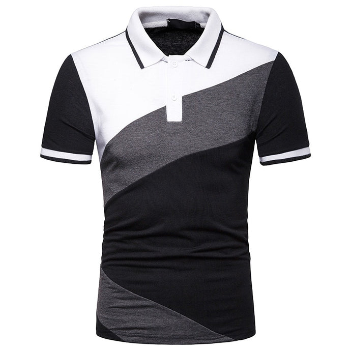 Dropshipping Male Formal Polos Patchwork Casual Business Men Polo Fashion Father's Polo Shirt