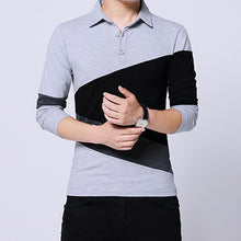 Load image into Gallery viewer, 2018 Plus Size Mens Autumn Casual T-shirt Slim Long Sleeve T Shirt O-neck Cotton Polo Tees yw350