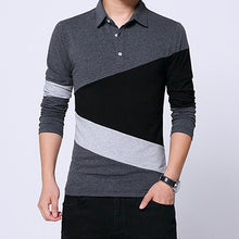Load image into Gallery viewer, 2018 Plus Size Mens Autumn Casual T-shirt Slim Long Sleeve T Shirt O-neck Cotton Polo Tees yw350